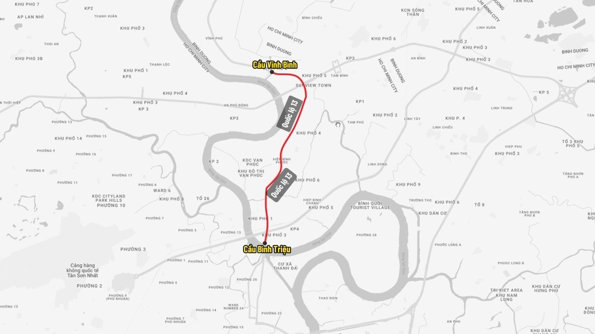 Quốc lộ 13 mở rộng 14 làn xe, kết nối TP.HCM – Bình Dương